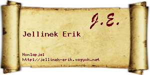 Jellinek Erik névjegykártya